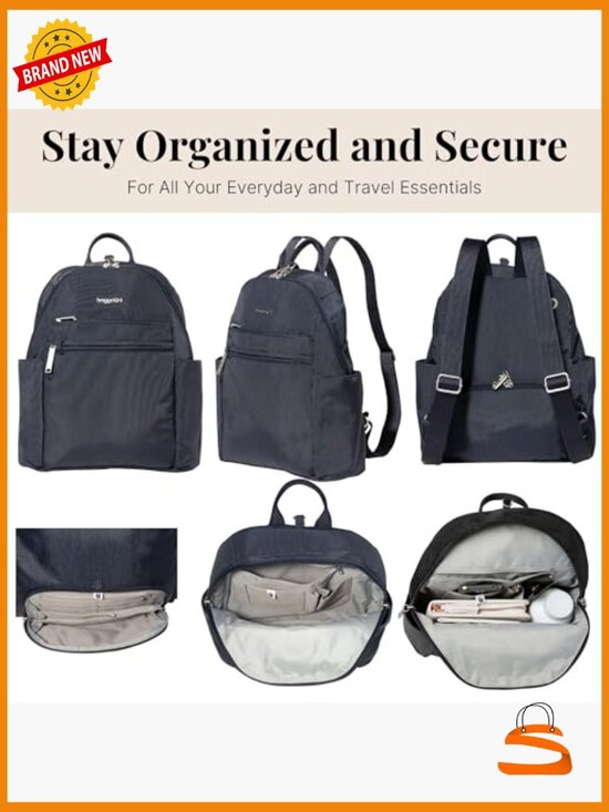 Anti-theft Travel Backpack w/ RFID 10x13 Slash-Resistant Nylon Daypack
